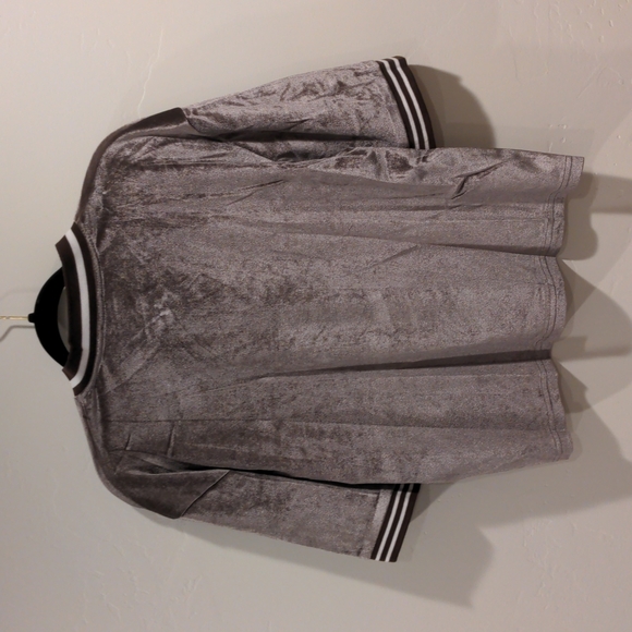 🍑Summer Furry Velveteen Boxy Oversize Polo Shirt NWOT Size Small  C165 - Picture 8 of 11